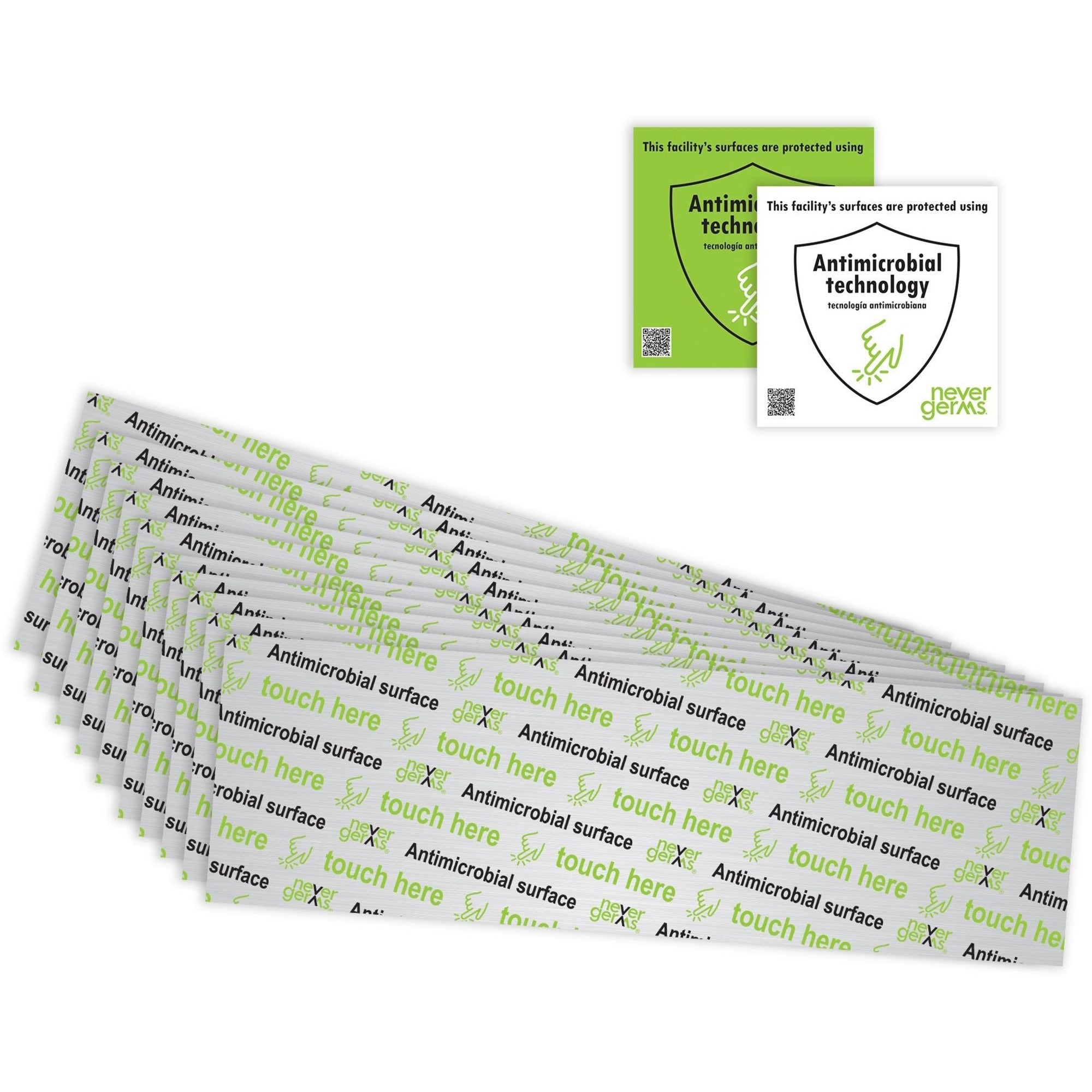 STAR Antimicrobial Covers, Door Handle Surface Cover Large, 5" X 16" , Antimicrobial Surface Graphic, Brushed, 10 Pack