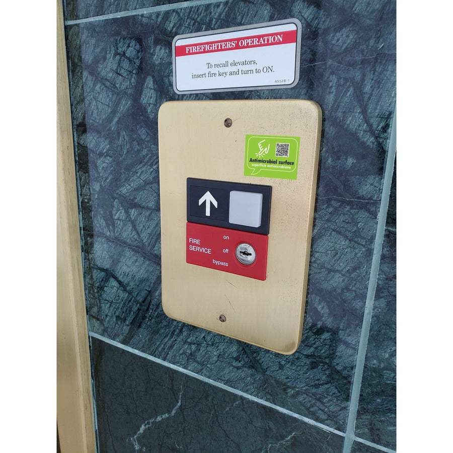 STAR Antimicrobial Covers, Elevator Button Surface Covers, 7/8" Square, No Graphic, Clear, 10 Pack, 7.9 m