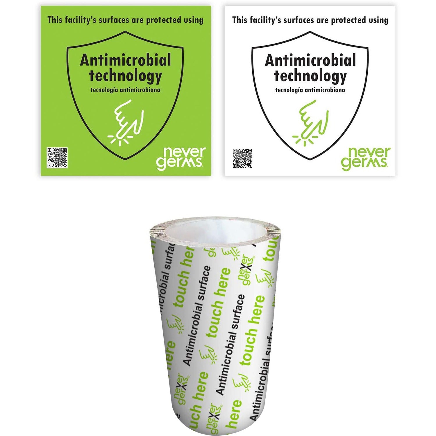 STAR Antimicrobial Covers, Custom Application Roll - 2 Inch Roll, 2" x 96" , Antimicrobial Surface Graphic, Clear, 1 Roll, 7.9 m