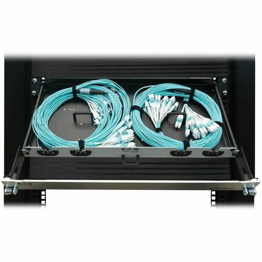 Eaton Tripp Lite Series Preloaded Fiber Panel, 1U - 2x (12x LC/LC Duplex M/M) 24F Trunk Cables, OM4 Multimode, 10 m (32.8 ft.)