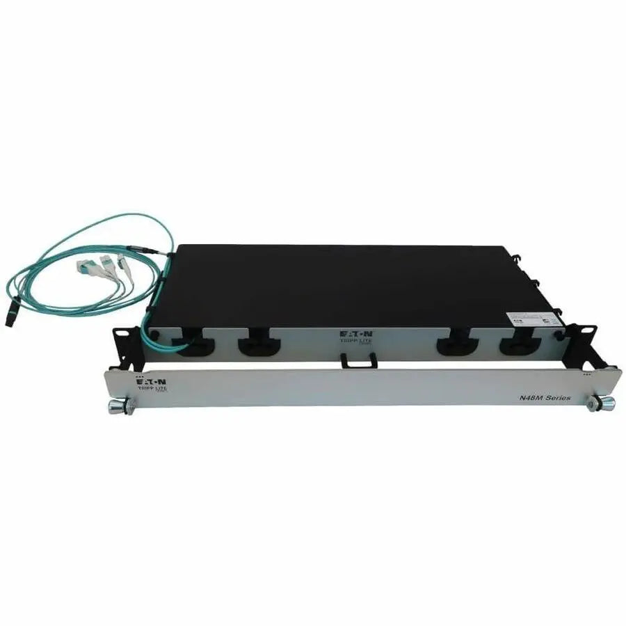 Eaton Tripp Lite Series Preloaded Fiber Panel, 1U - 4x (12F MTP/MPO-PC to 4x LC Duplex F/M) 8F Trunk Cables, OM4 Multimode, 10 m (32.8