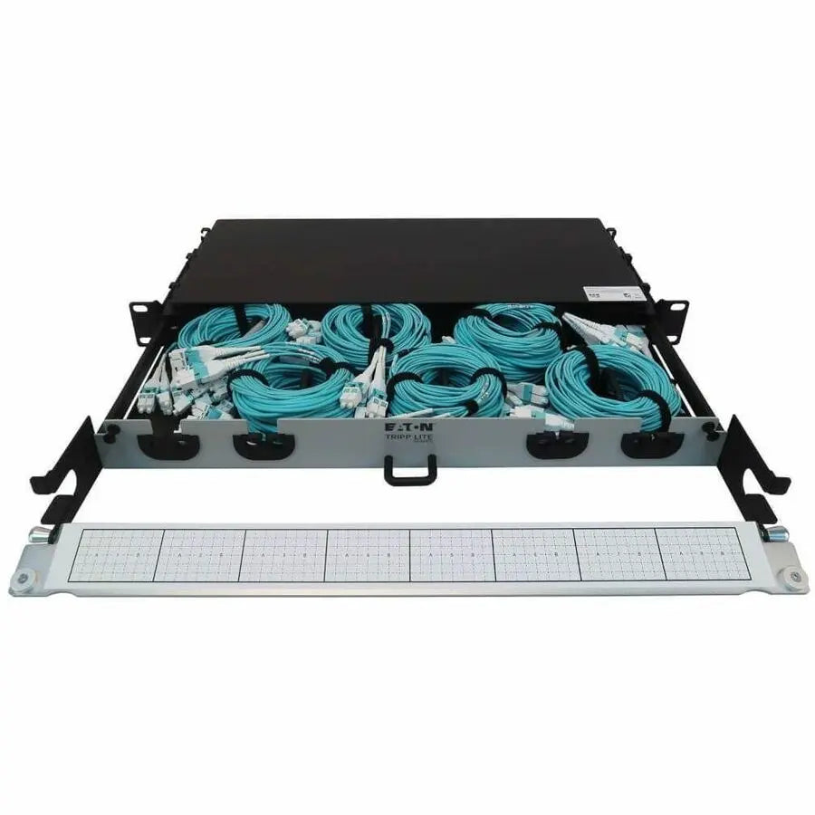 Eaton Tripp Lite Series Preloaded Fiber Panel, 1U - 6x (4x LC/LC Duplex M/M) 8F Trunk Cables, OM4 Multimode, 10 m (32.8 ft.)