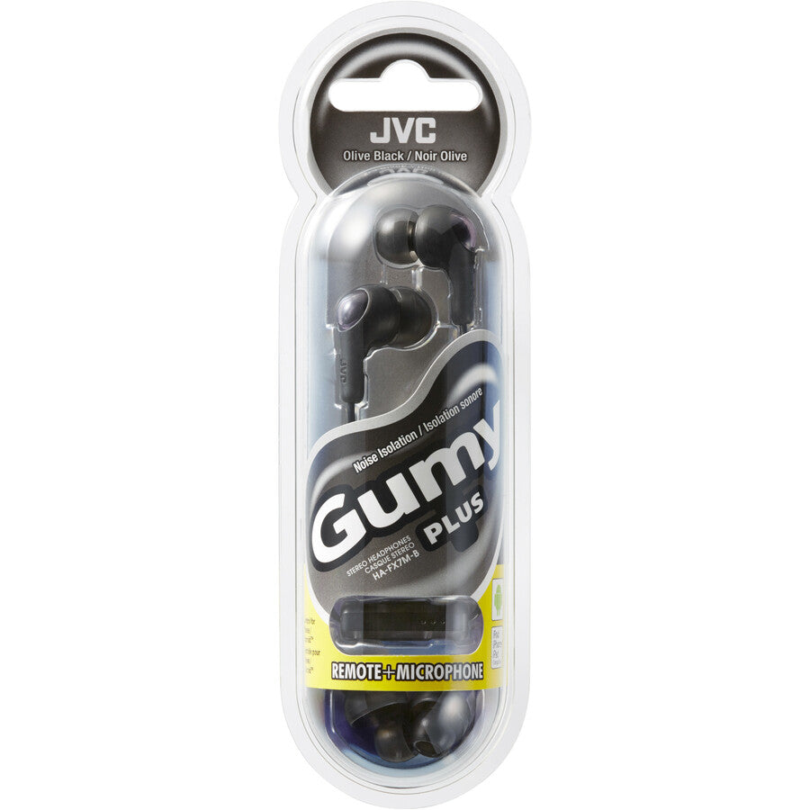 JVC Gumy Plus HA-FX7M Earset, 0.13 oz, Black, HA-FX7MBN, Wired