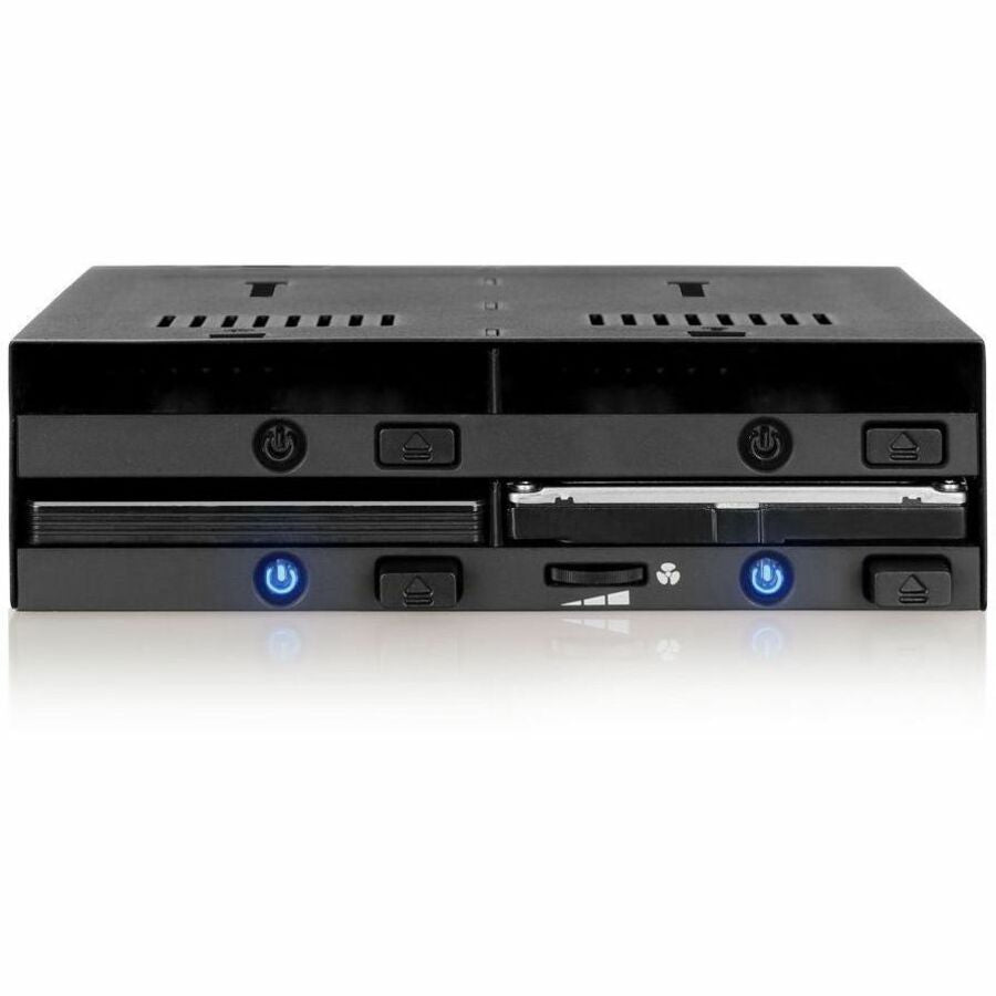 Icy Dock FlexiDOCK MB014SP-B Drive Enclosure for 5.25" SATA/600, 12Gb/s SAS - SATA Host Interface - Black