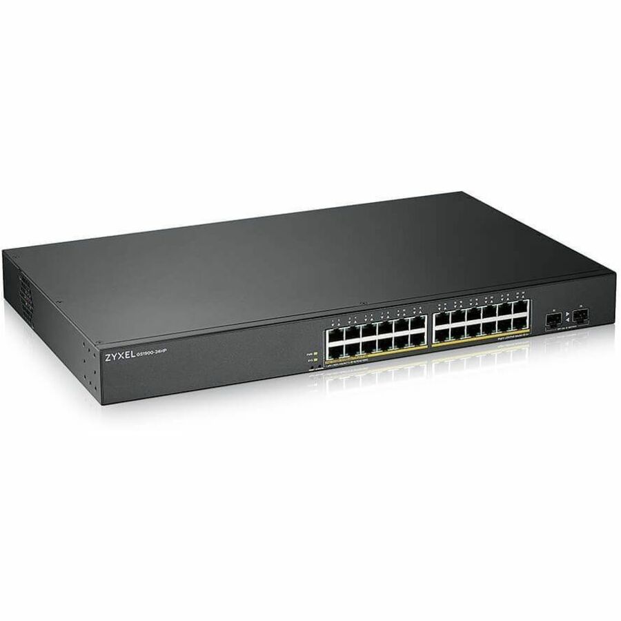 ZYXEL GS1900-24HPv2 24-Port Gigabit Smart Managed PoE Switch | 24 PoE+ Ports at 170W with 2 SFP Uplinks | TAA Compliant