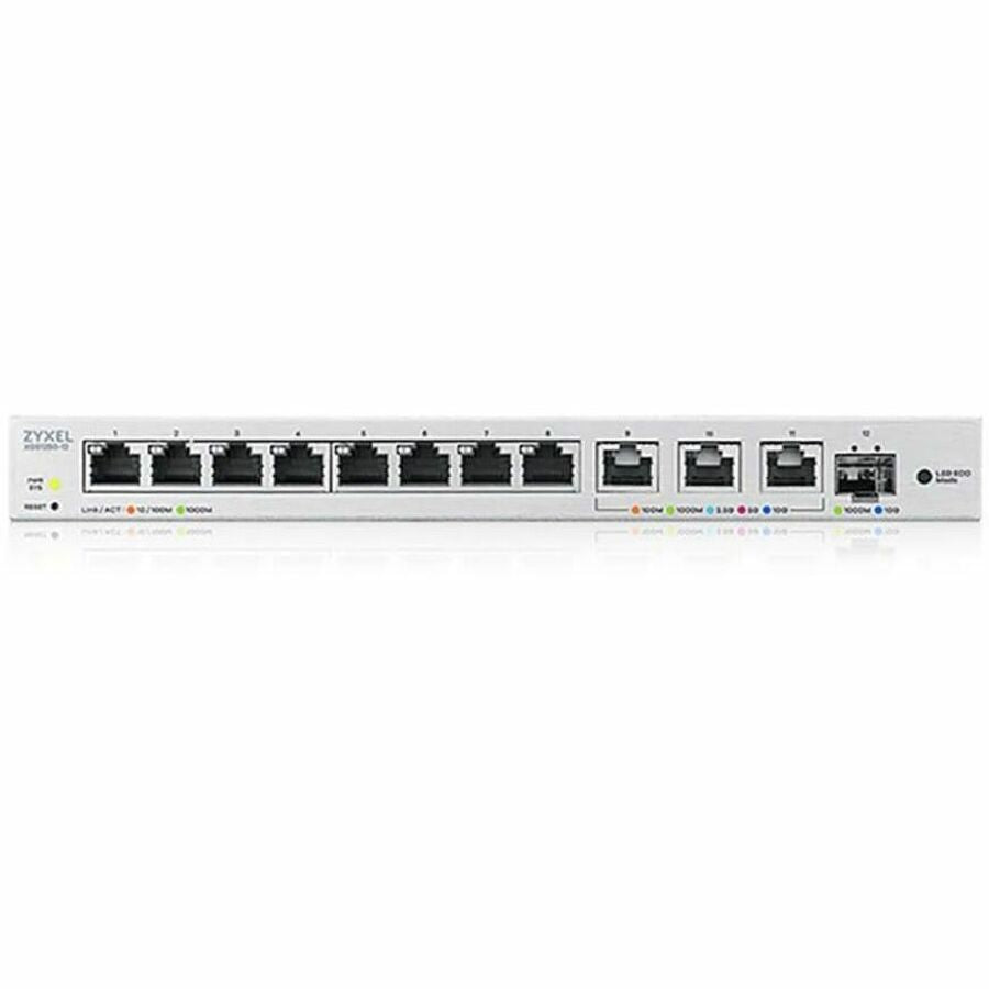 Zyxel 12-Port Multi-Gigabit Ethernet Web Managed Switch | 3 x 10G | 1 x 10G SFP+ Fiber | 8 x GbE Ports | Plug &
