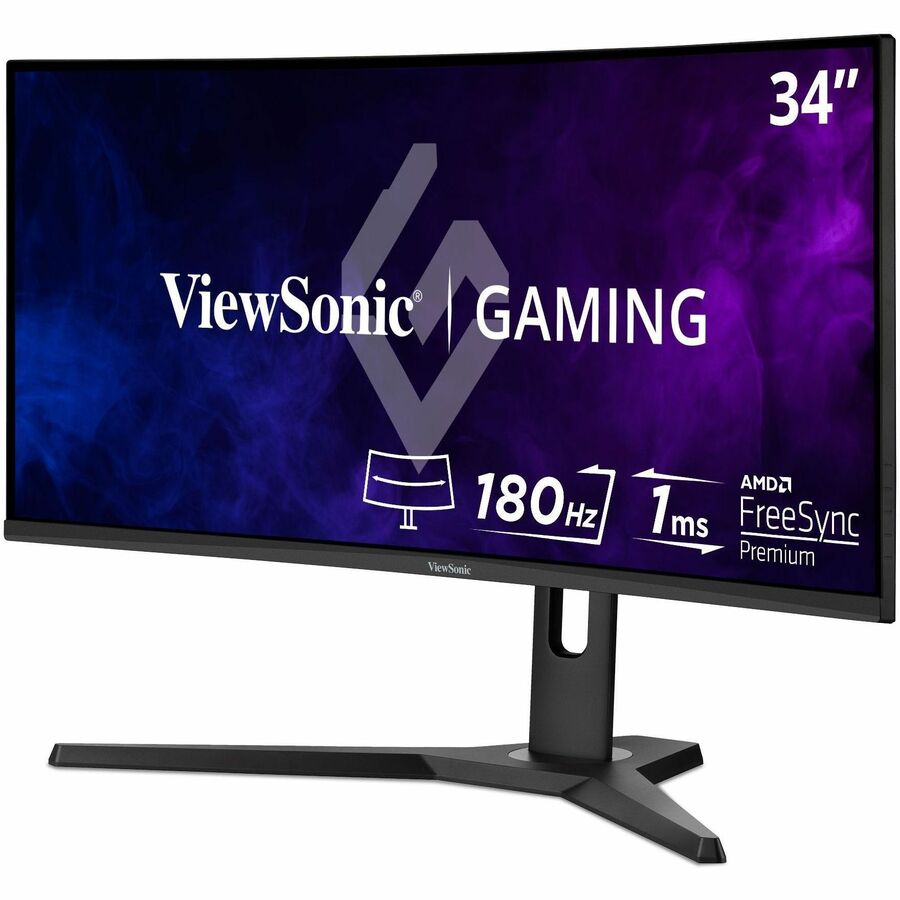 ViewSonic VX3418-2KPC 34 Inch 21:9 Curved 1440p 1ms 180Hz Gaming Monitor with FreeSync Premium, Eye Care, HDMI and Display Port