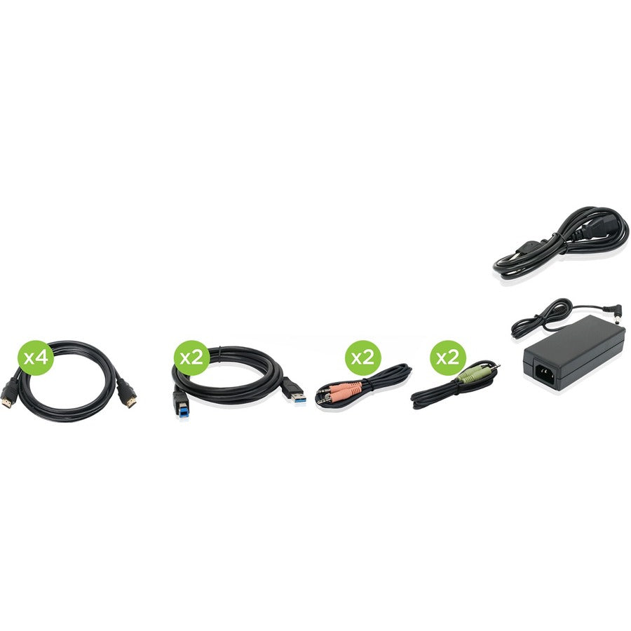 IOGEAR 2-Port 4K Dual View KVMP Switch with HDMI Connection, USB 3.0 Hub and Audio