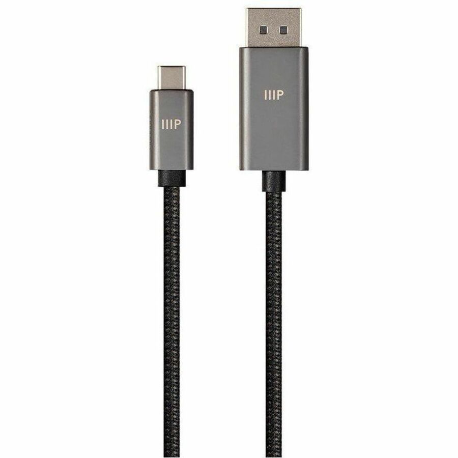 Monoprice DisplayPort/USB-C Data Transfer Cable, Black, 6 ft, Features DisplayPort/USB-C cable type to better accommodate your precise requirements with maximum productivity