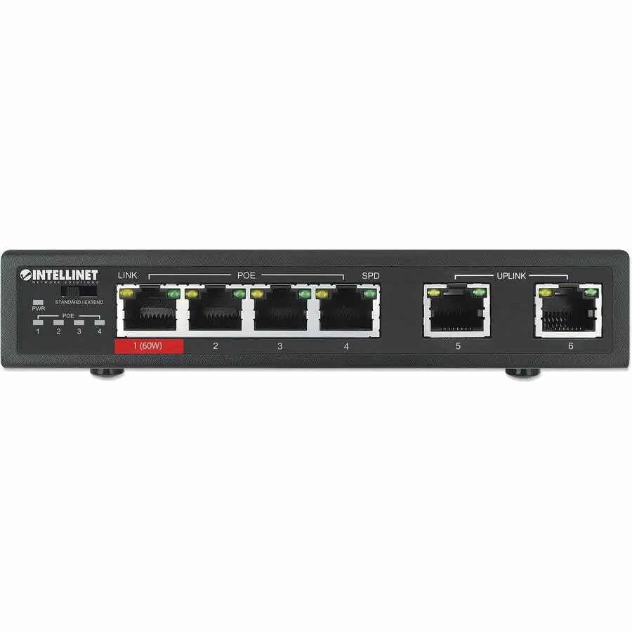 IC Intellinet 6-Port Fast Ethernet Switch with 4 PoE Ports (1 x High-Power PoE)