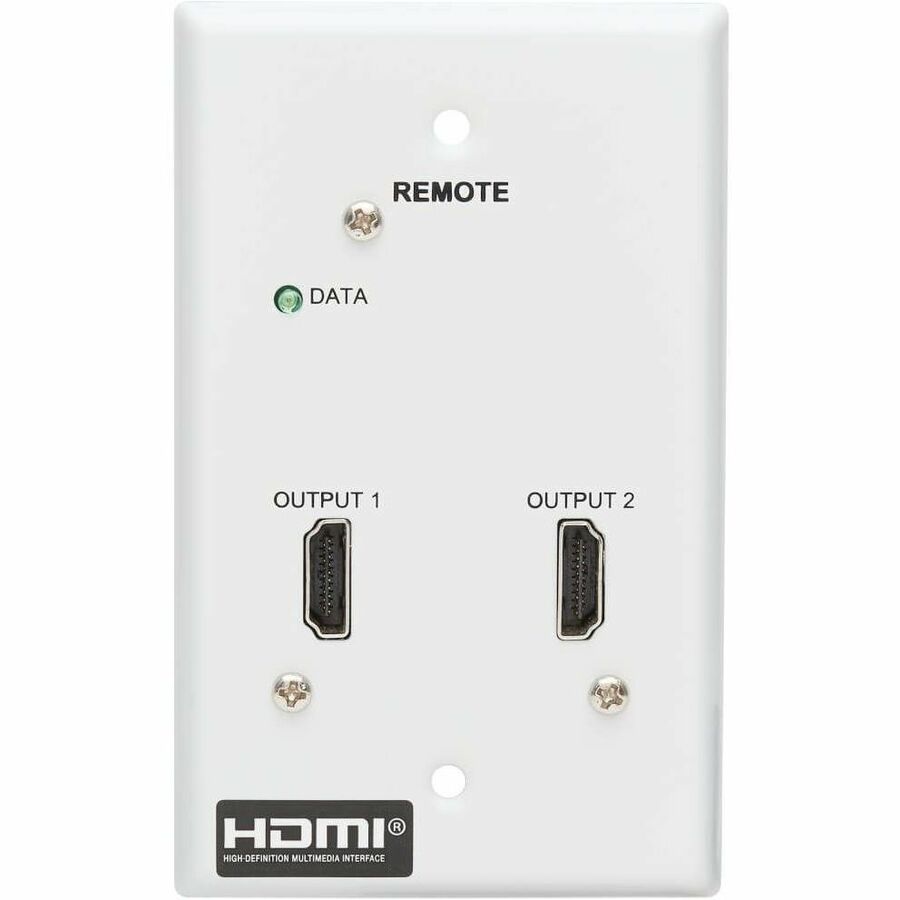 Eaton Tripp Lite Series 2-Port HDMI over Cat6 Receiver, Wall Plate - 4K 60 Hz, HDR, 4:4:4, PoC, HDCP 2.2, 230 ft. (70.1 m), TAA