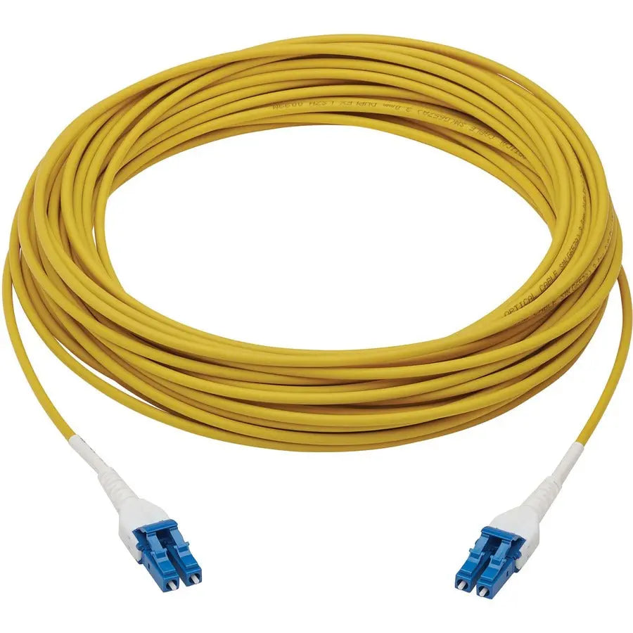 Eaton Tripp Lite Series 100G Duplex Singlemode 9/125 OS2 Armored Fiber Optic Cable (LC/LC Duplex M/M), LSZH, Yellow, 15 m (49.2 ft.)