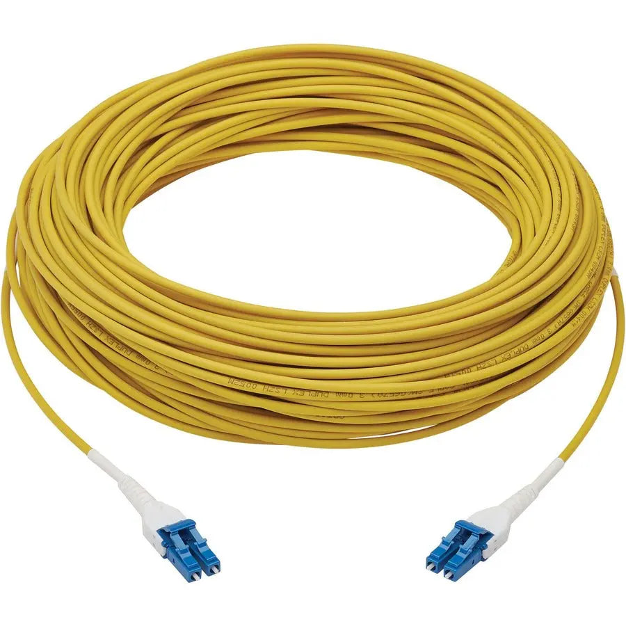 Eaton Tripp Lite Series 100G Duplex Singlemode 9/125 OS2 Armored Fiber Optic Cable (LC/LC Duplex M/M), LSZH, Yellow, 50 m (164 ft.)