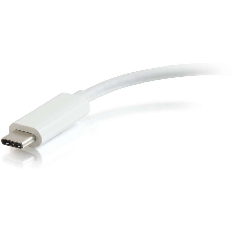 C2G USB C Ethernet Adapter with Power - White