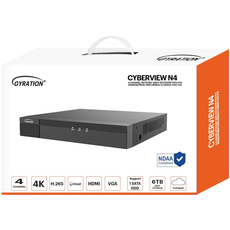 Adesso Gyration 4-Channel Network Video Recorder With PoE, Wired