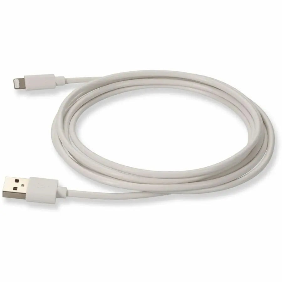 AddOn 10ft (3m) USB-A 2.0 Male to Lightning Male Sync and Charge White Cable