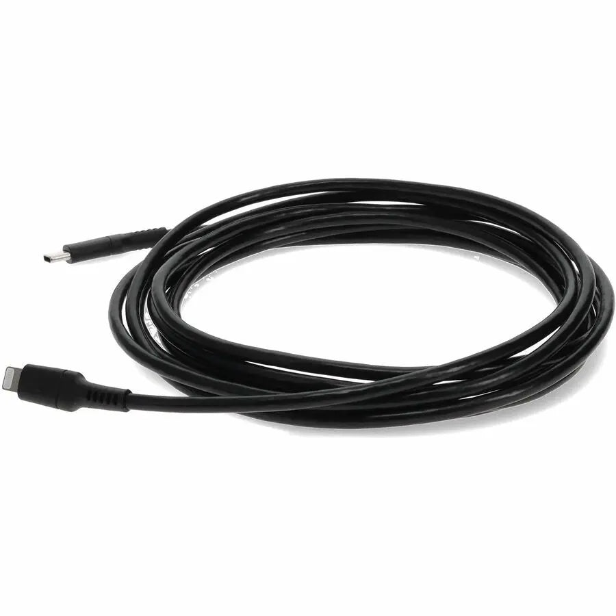 AddOn 6ft (2m) USB-C 3.1 Male to Lightning Male Sync and Charge Black Cable