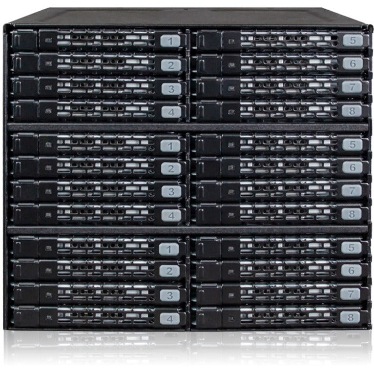 Icy Dock ToughArmor MB924IP-B Drive Enclosure for 5.25" SATA, Serial Attached SCSI (SAS) - Mini-SAS Host Interface External - Black