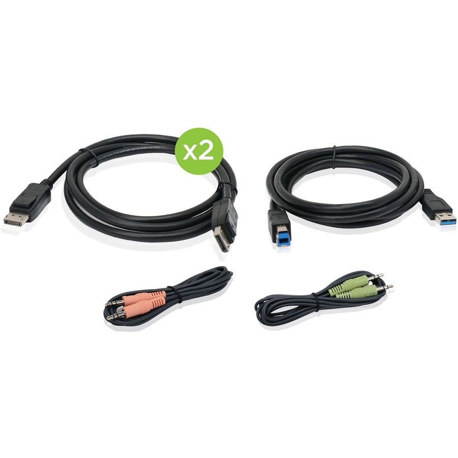IOGEAR 4K DUAL DP KVM CABLE KIT-TAA 5 ft 6 ft 3.5 mm 5 ft Cable Length