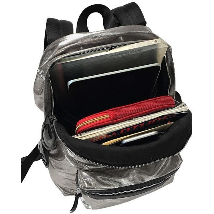 Women Francine Collection Napoli Carrying Case (Backpack) for 14" Notebook - Metallic Silver