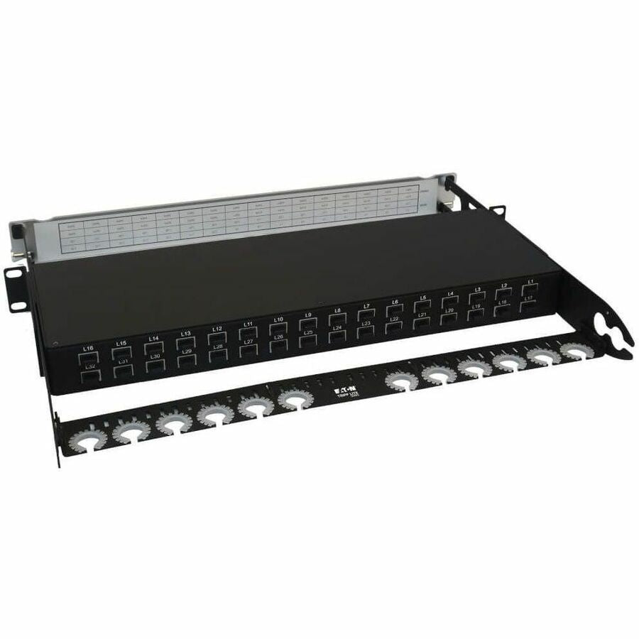Eaton Tripp Lite Series Spine-Leaf MPO Panel with Key-Up to Key-Up MTP/MPO Adapter - 12F MTP/MPO-PC M/M, 8F OM4 Multimode, 32 x 32 Ports, 1U