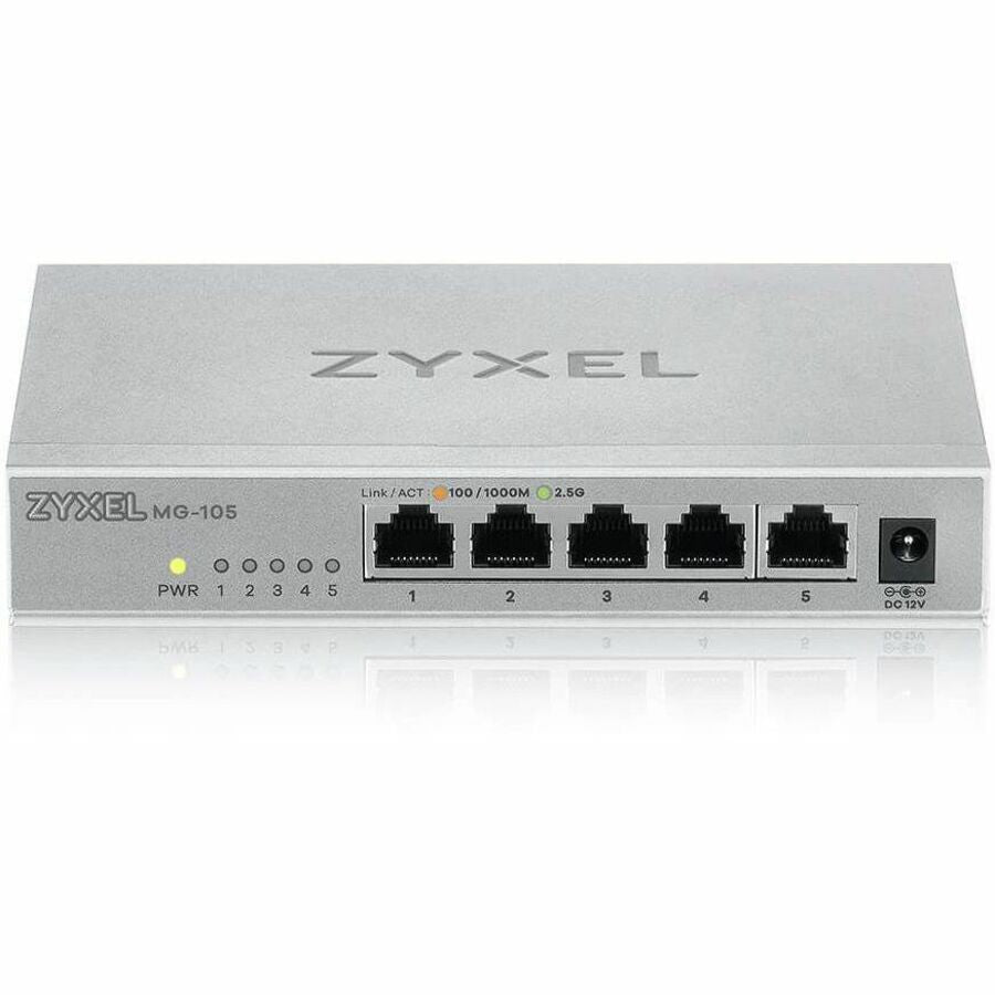 Zyxel 5-Port 2.5Gb MultiGig Ethernet Unmanaged Switch | 5 x 100/1G/2.5G Ports | Plug & Play | Metal Housing | Desktop or Wall-Mount | Ethernet
