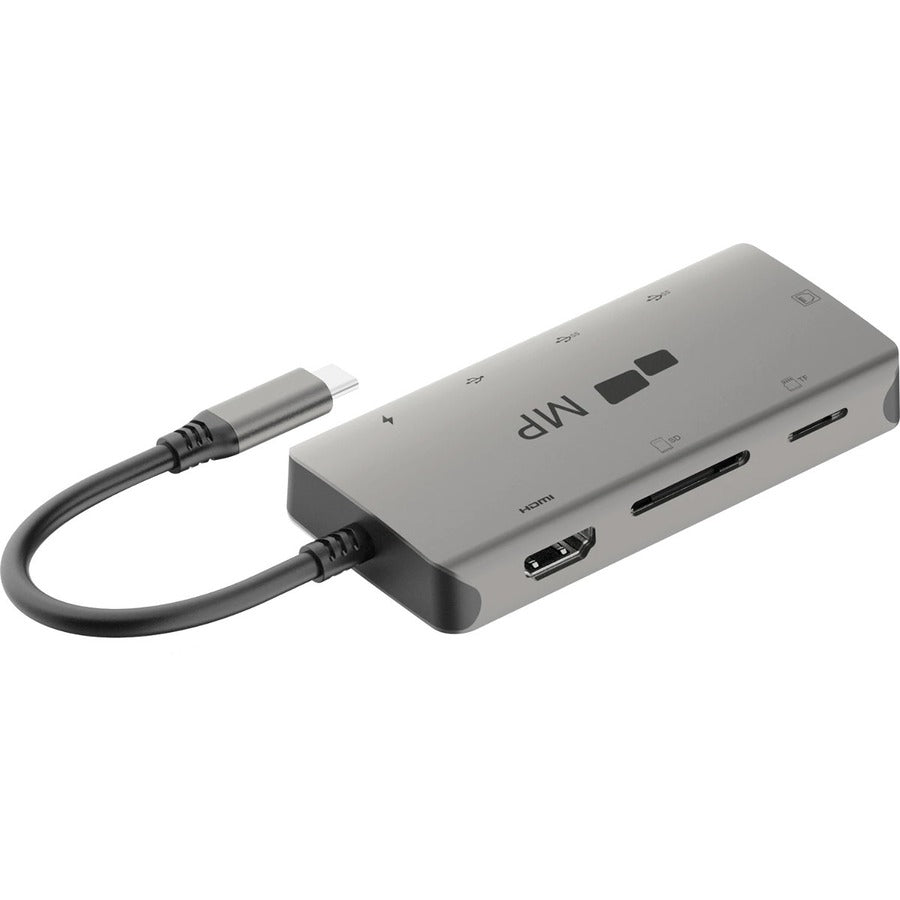 Aluminum Body Construction, Light weight and compact size, USB C Dongle with PD 3.0, Connectivity: Ethernet, HDMI, USB C Charging, 2 USB 3.0, 1 USB 2.0, SD slot, TF Slot, 4K HDMI and 100W Charging.