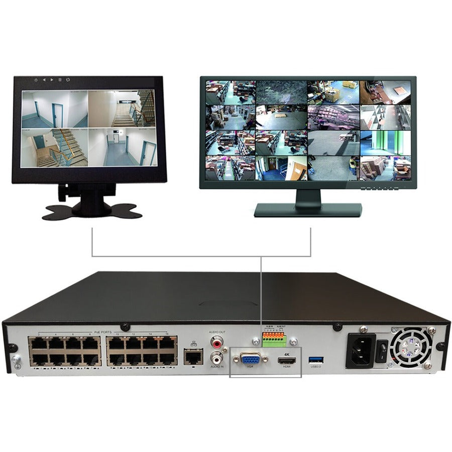 Adesso, Gyration 16-Channel Network Video NVR Recorder With PoE - 10 TB HDD