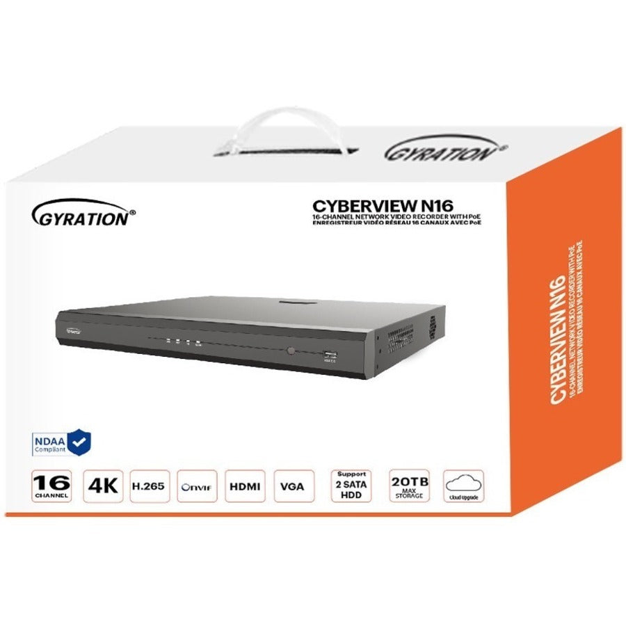 Adesso, Gyration 16-Channel Network Video Recorder With PoE - 16 TB HDD