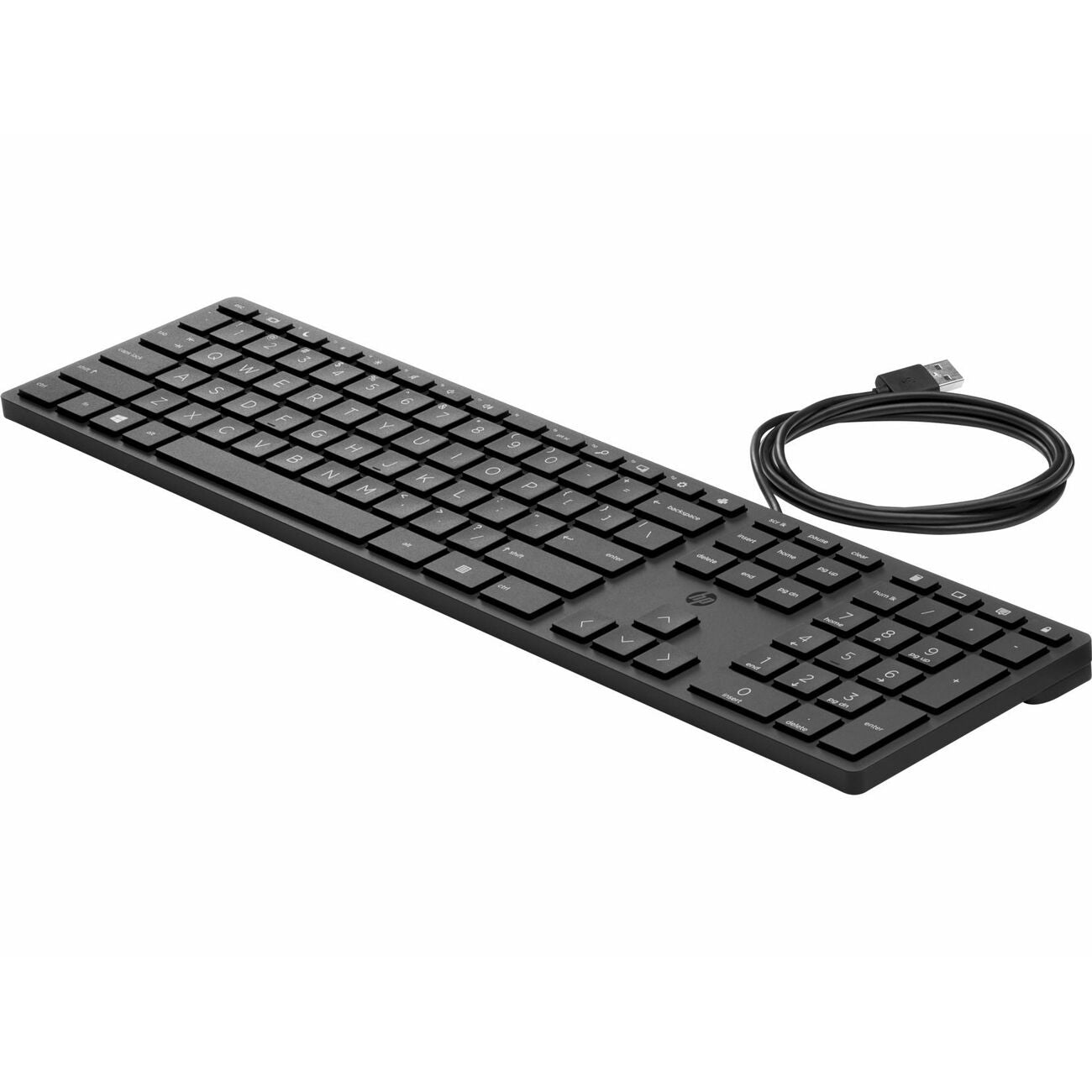 HP 125 Keyboard - Cable Connectivity - Black