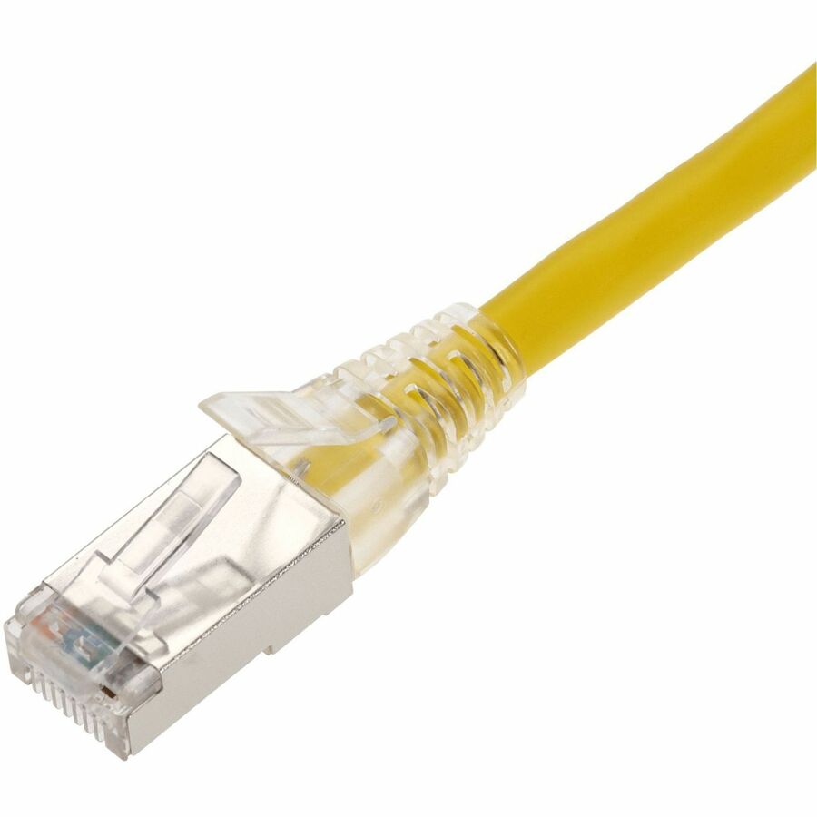 AddOn 15ft Yellow CAT 6 Shielded PVC Ethernet Cable Snagless Easy Clear Boot TAA RJ-45 M/M
