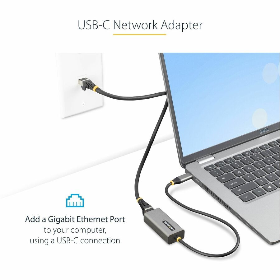 StarTech.com USB-C to Ethernet Adapter, 10/100/1000 Mbps, Gigabit Network Adapter, ASIX AX88179A, 1ft/30cm Cable, Windows/macOS/Linux