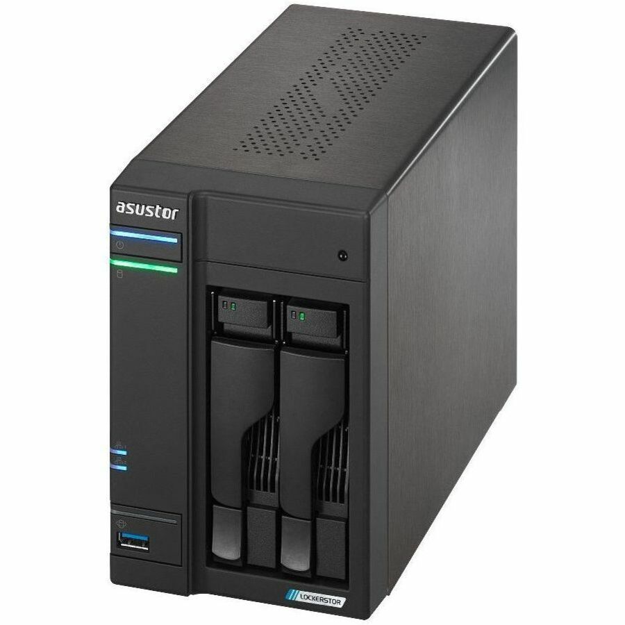 Asustor Lockerstor 2 Gen 2 AS6702T | 2 Bay NAS - Network Storage Enclosure, Quad Core 2.0GHz CPU, 4 M.2 PCIe 3.0 SSD Slot, 2