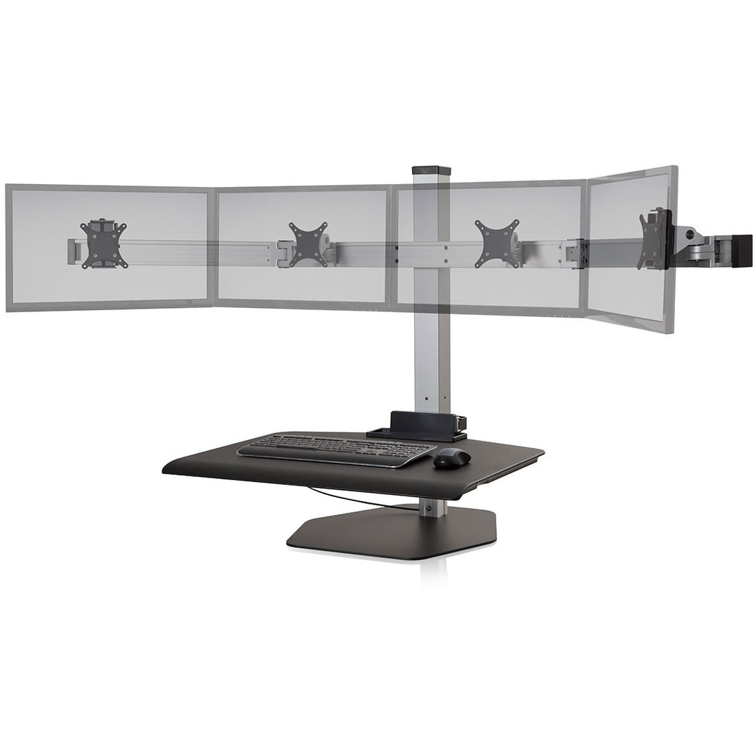 Innovative HAT Winston Workstation Quad Freestanding Sit-Stand, 24 in, Silver, WNST-4