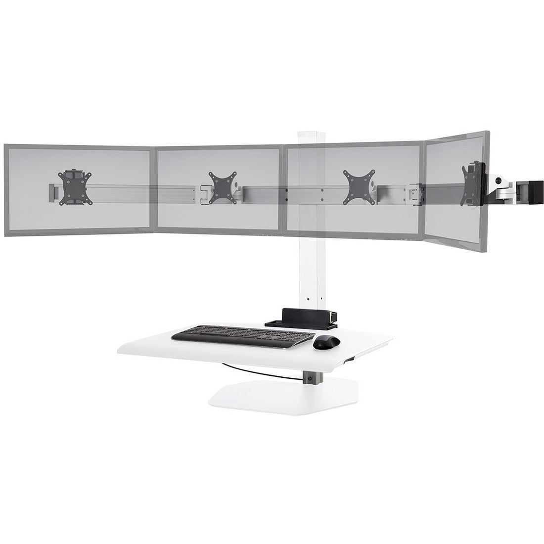 Innovative HAT Winston Workstation Quad Freestanding Sit-Stand, 24 in, White, WNST-4