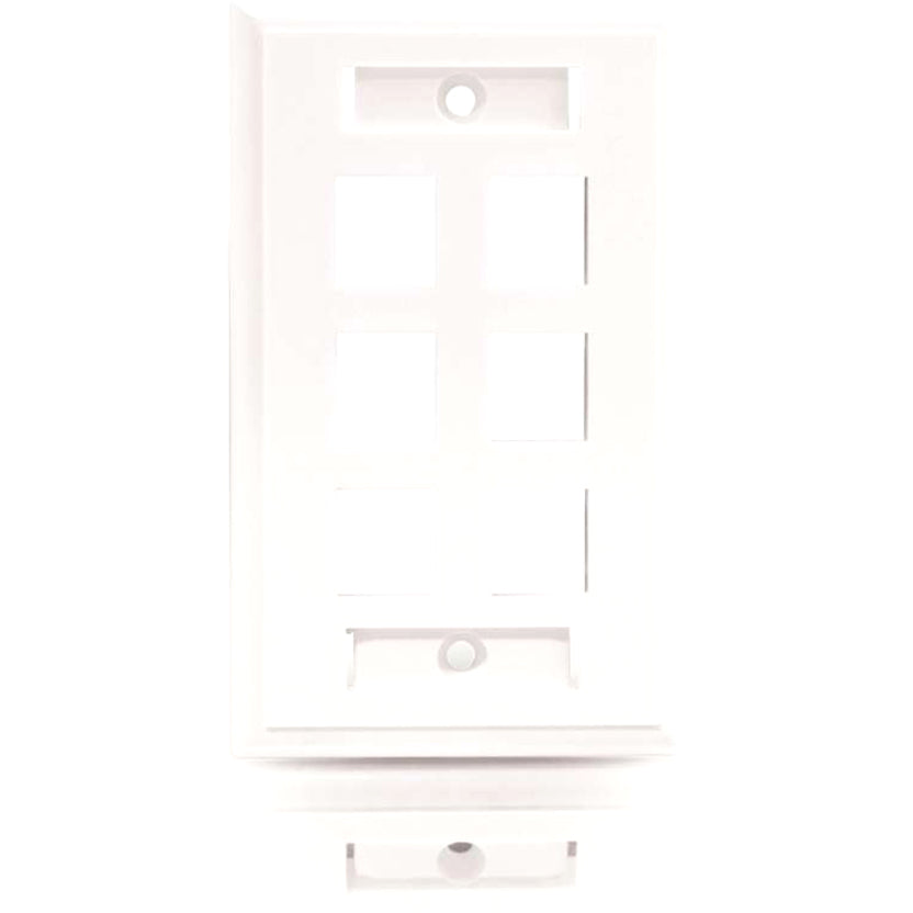Legrand C2G 6-Port Single Gang Multimedia Keystone Wall Plate - White