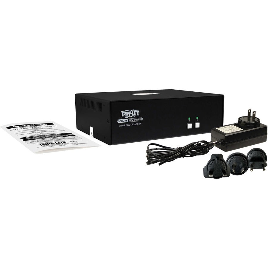 Tripp Lite by Eaton Secure KVM Switch, 2-Port, Dual Head, DisplayPort to DisplayPort, 4K, NIAP PP4.0, Audio, CAC, TAA