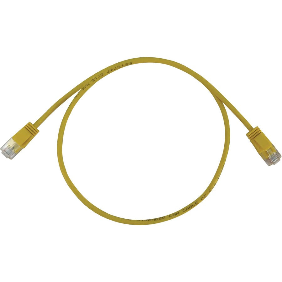 Eaton Tripp Lite Series Cat6a 10G Snagless Molded Slim UTP Ethernet Cable (RJ45 M/M), PoE, Yellow, 6 ft. (1.8 m)