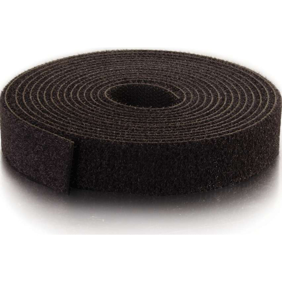 C2G 25ft Hook-and-Loop Cable Wrap, 25ft Hook-and-Loop Cable Wrap - Bulk Cable Management Tie, Black