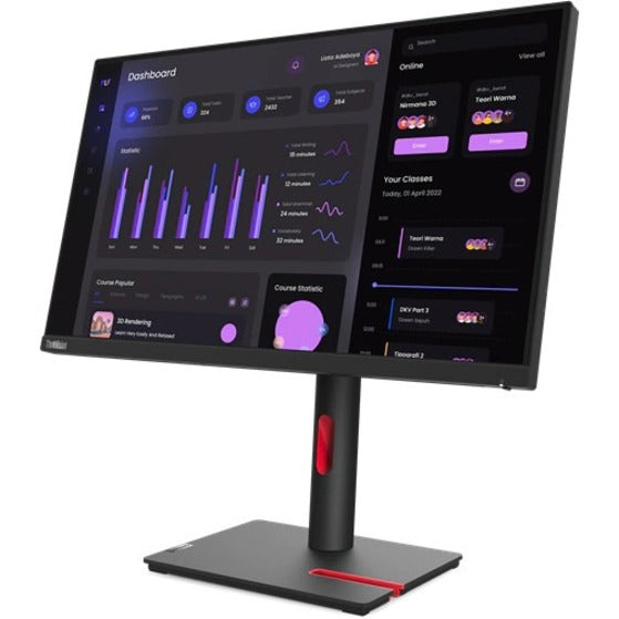 Lenovo ThinkVision T24i-30 24" Class Full HD LED Monitor - 16:9 - Raven Black
