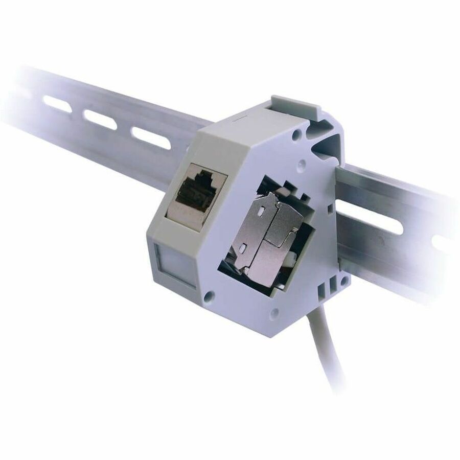 Eaton Tripp Lite Series DIN-Rail Mounting Enclosure Module for Snap-In Keystone Jacks and Couplers, Left Cover, TAA