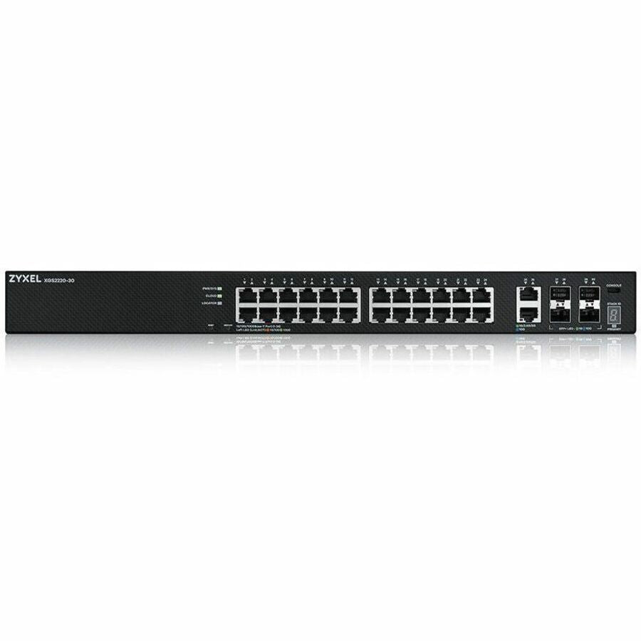 ZYXEL XGS2220-30 24-Port Gigabit L3 Managed and Nebula Pro Cloud Managed Switch with 4 SFP+ 10G Uplinks and 2 10G Ethernet Ports