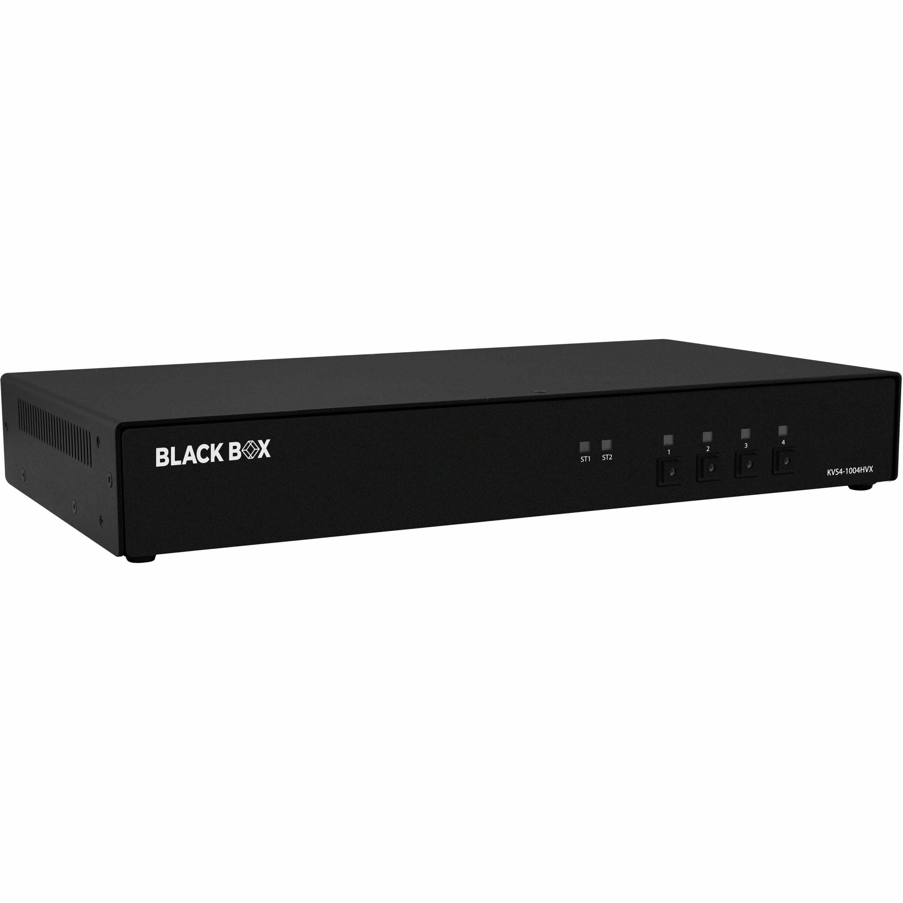 Black Box KVM Switch, NIAP 4.0 Certified - 4-Port, Single-Monitor, FlexPort HDMI/DisplayPort, CAC
