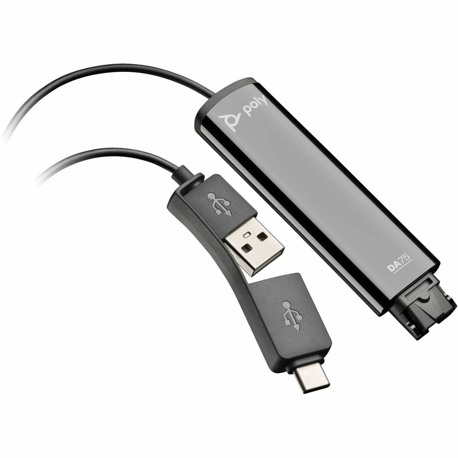 HP Poly DA75 USB to QD Black Adapter TAA
