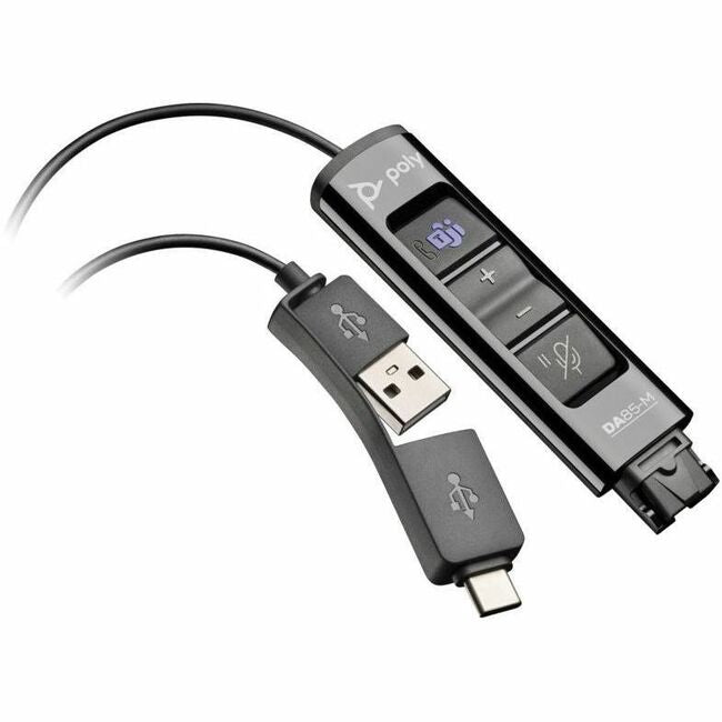 HP Poly DA85-M USB to QD Black Adapter TAA