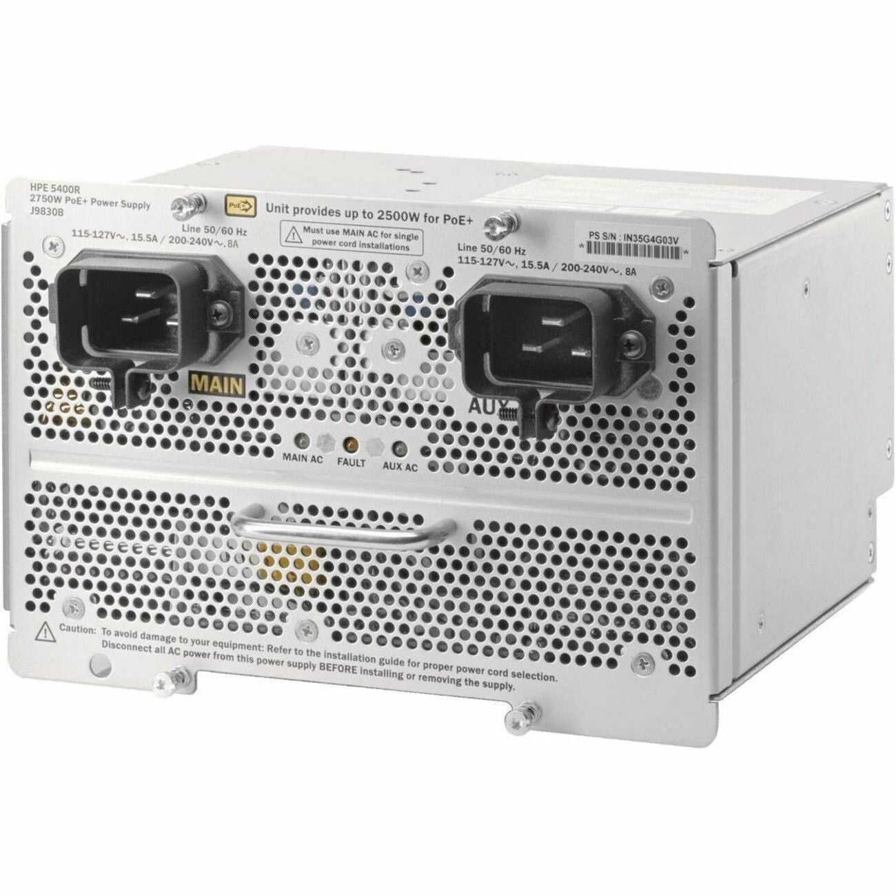 HPE 5400R 2750W PoE+ zl2 Power Supply