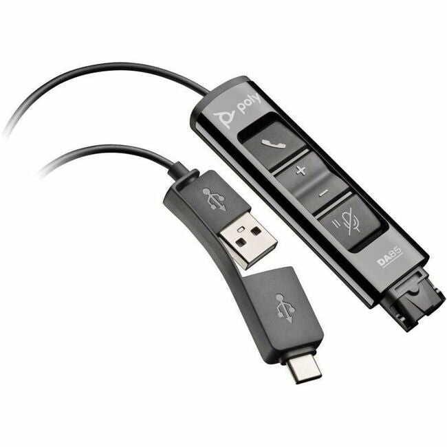 HP Poly DA85 USB to QD Black Adapter TAA
