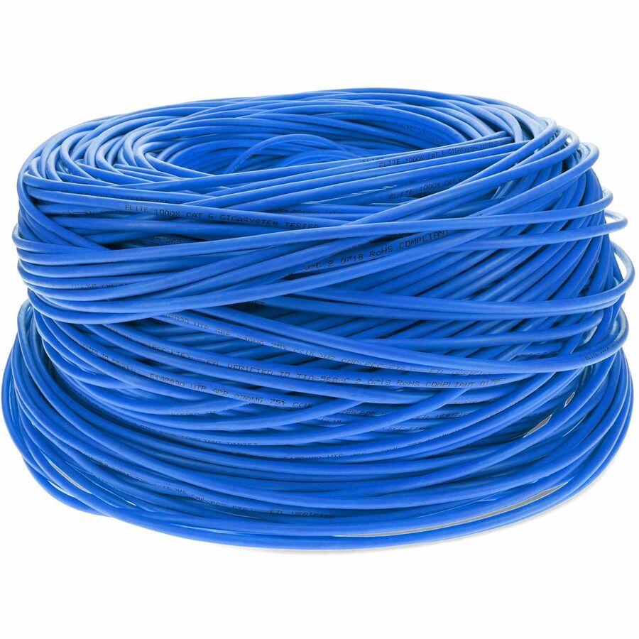 AddOn 1000ft Non-Terminated Blue Cat6 STP PVC Copper Patch Cable