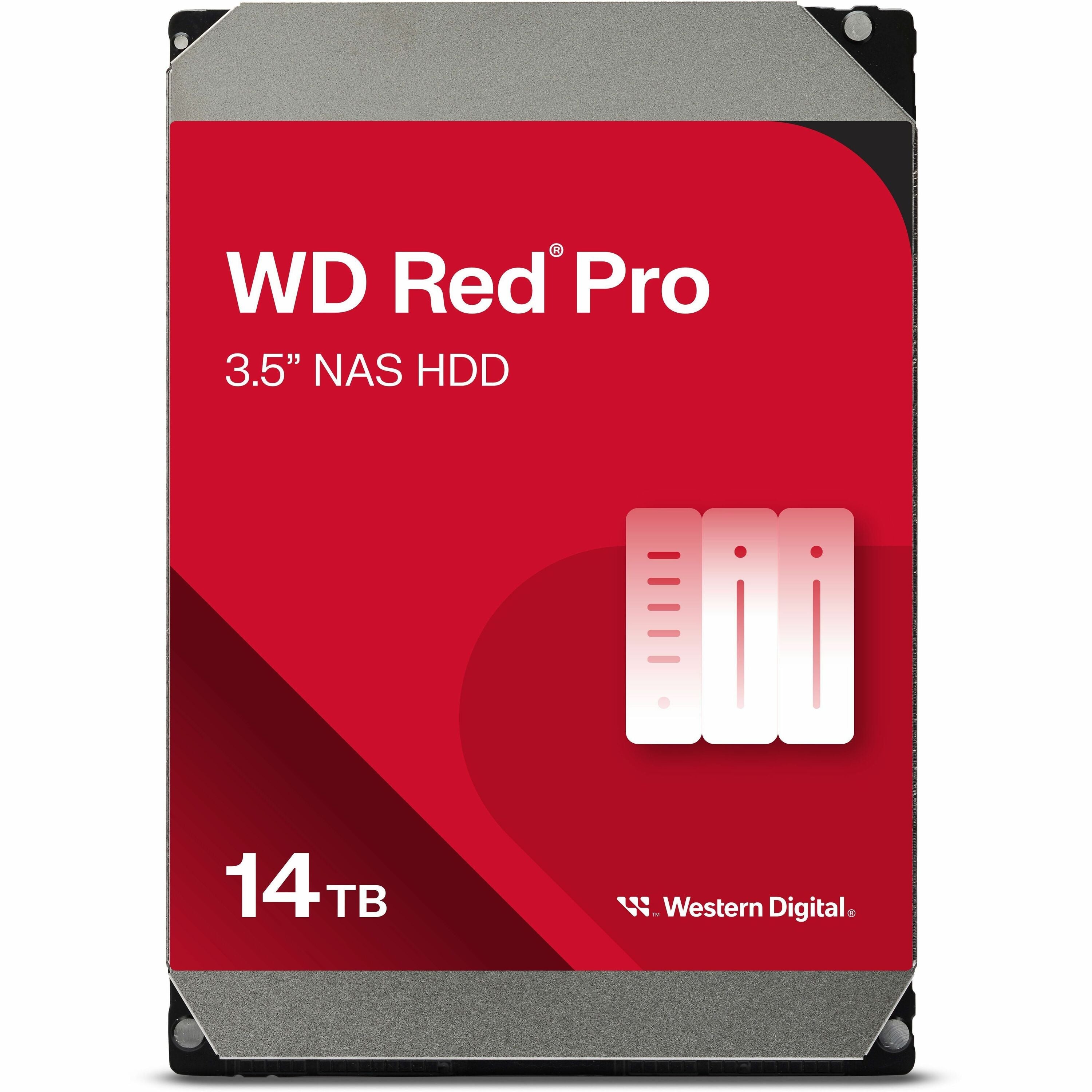 14TB WD Red Pro NAS Hard Drive, 1.52 lb, Conventional Magnetic Recording (CMR), SATA/600