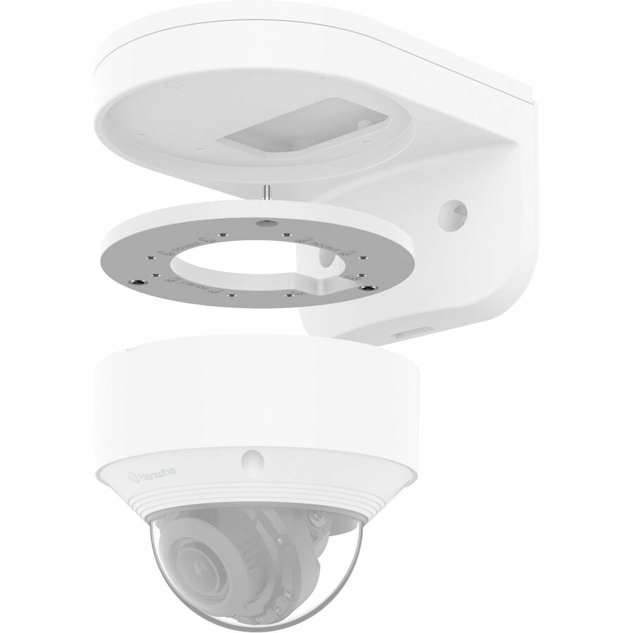 Hanwha Mounting Adapter for Security Camera Dome, Wall Mount - White